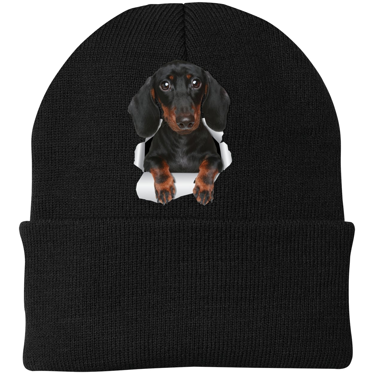 CP90 Port & Company Knit Beanie - Black