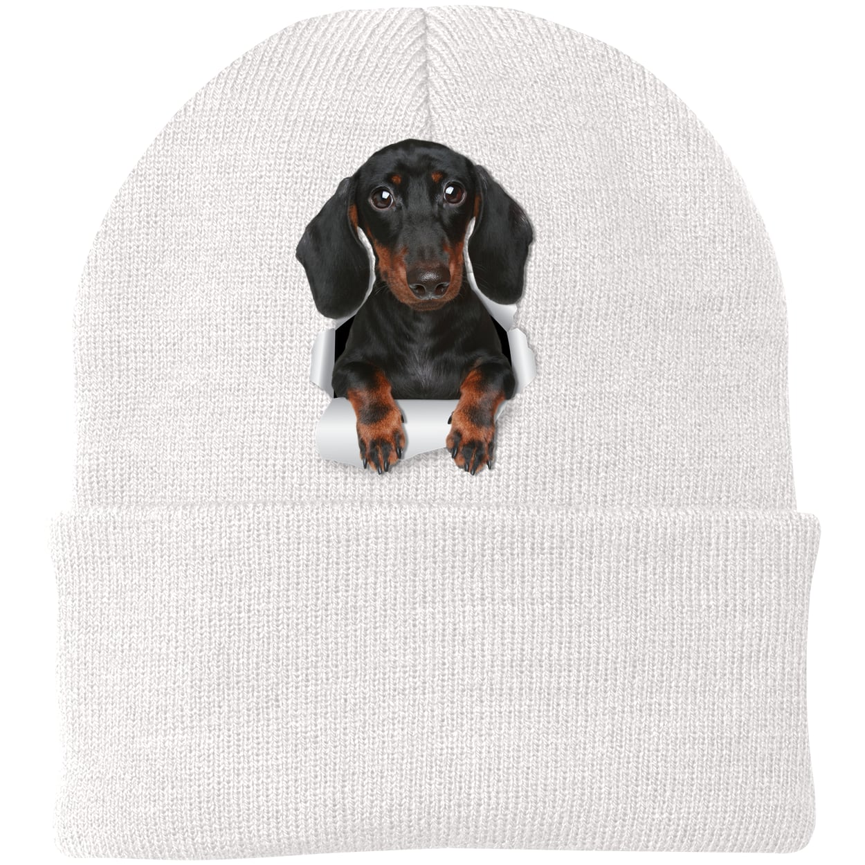 CP90 Port & Company Knit Beanie - White