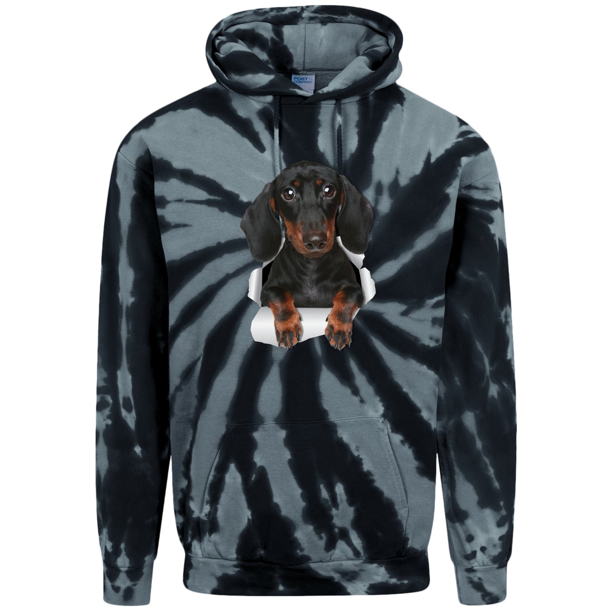 PC146 Port & Company Adult Tie-Dye Pullover Hoodie - Black