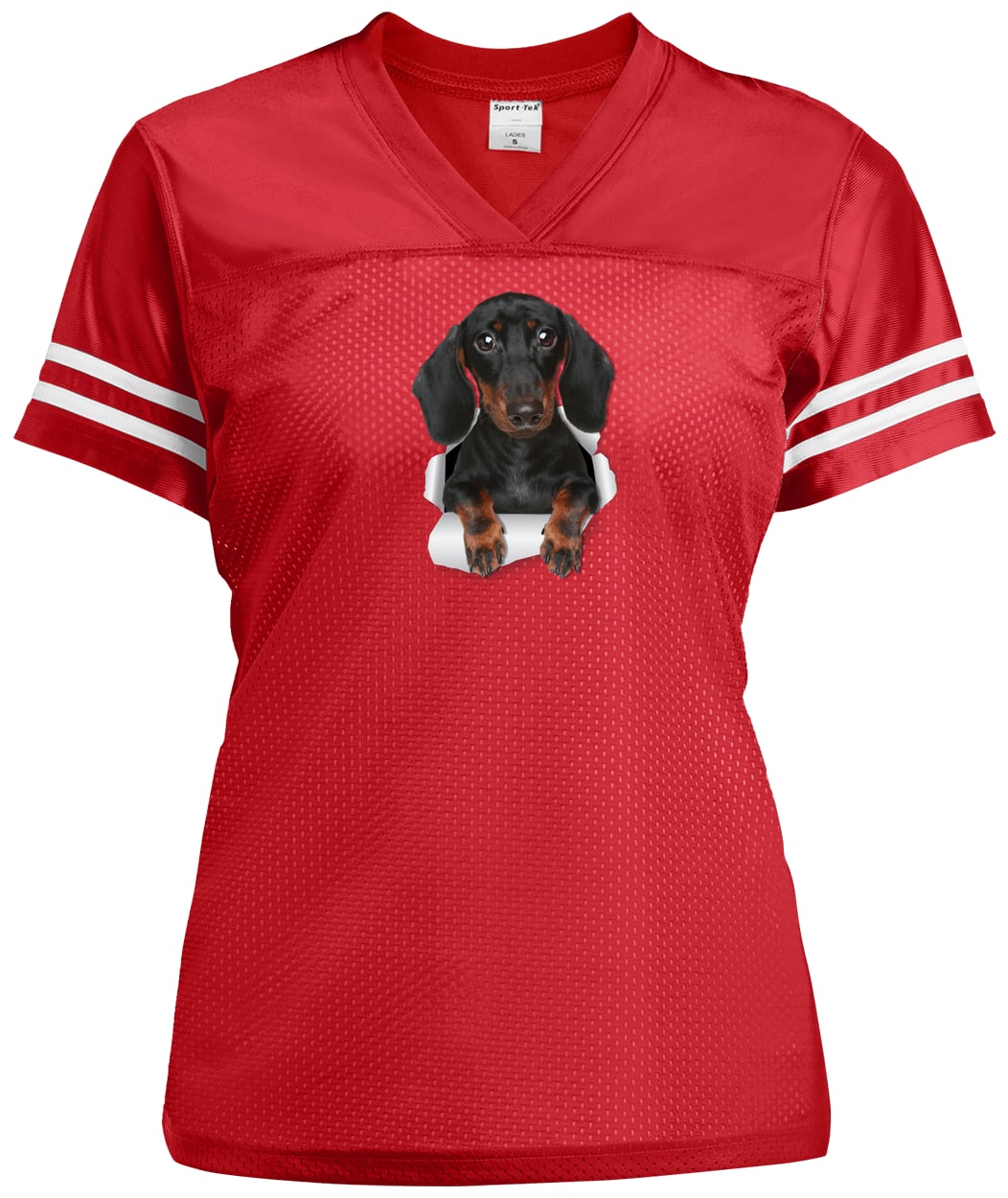 LST307 Sport-Tek Ladies' Replica Jersey - True Red/White