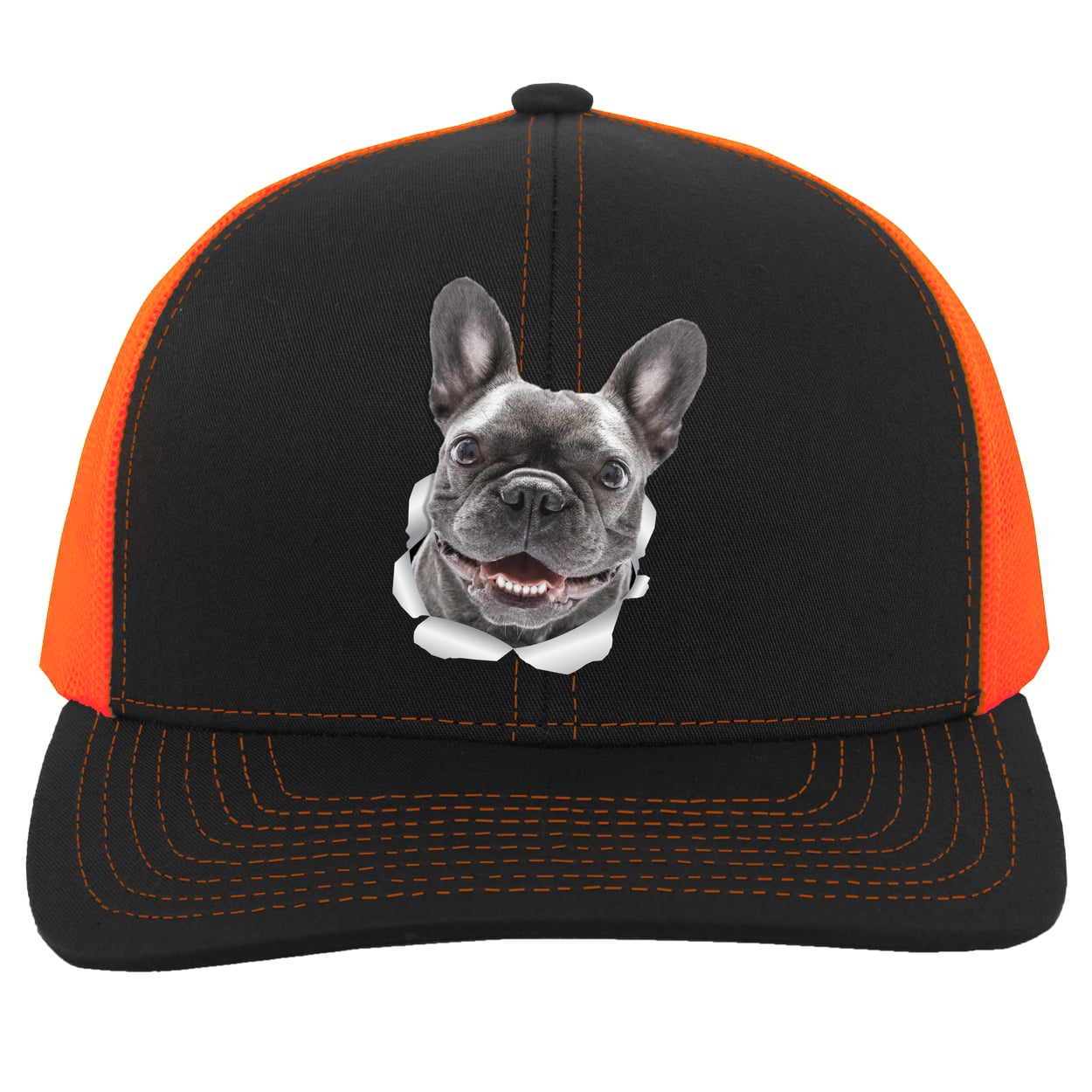 104C Trucker Snap Back - Black/Neon Orange