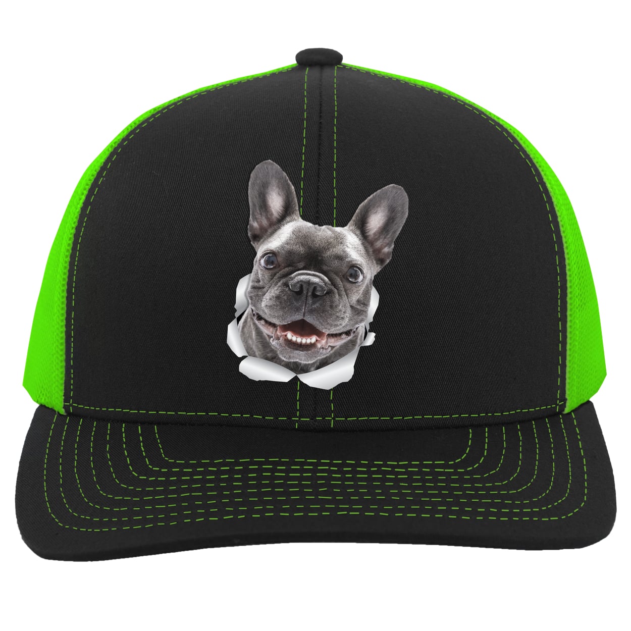 104C Trucker Snap Back - Black/Neon Green