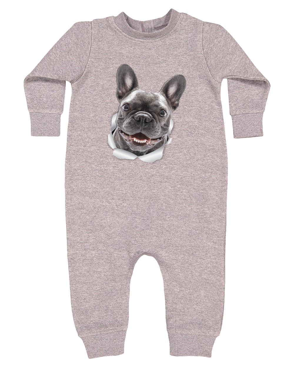 4447 Rabbit Skins Infant Fleece One-Piece Bodysuit - Heather Grey