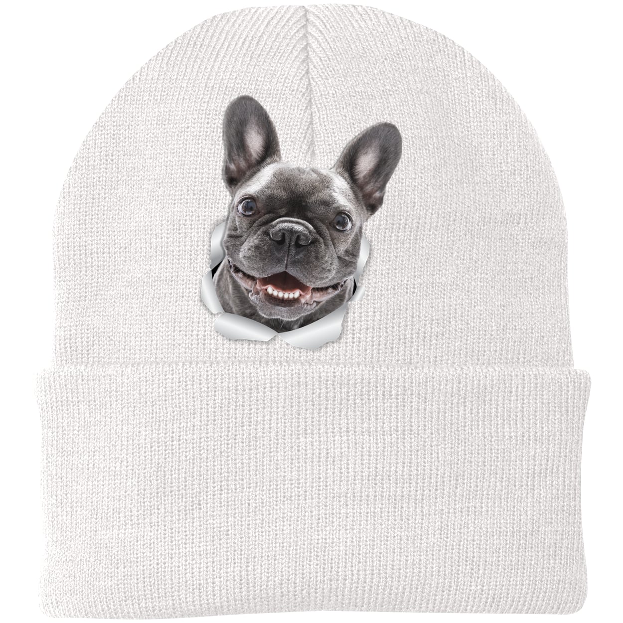 CP90 Port & Company Knit Beanie - White
