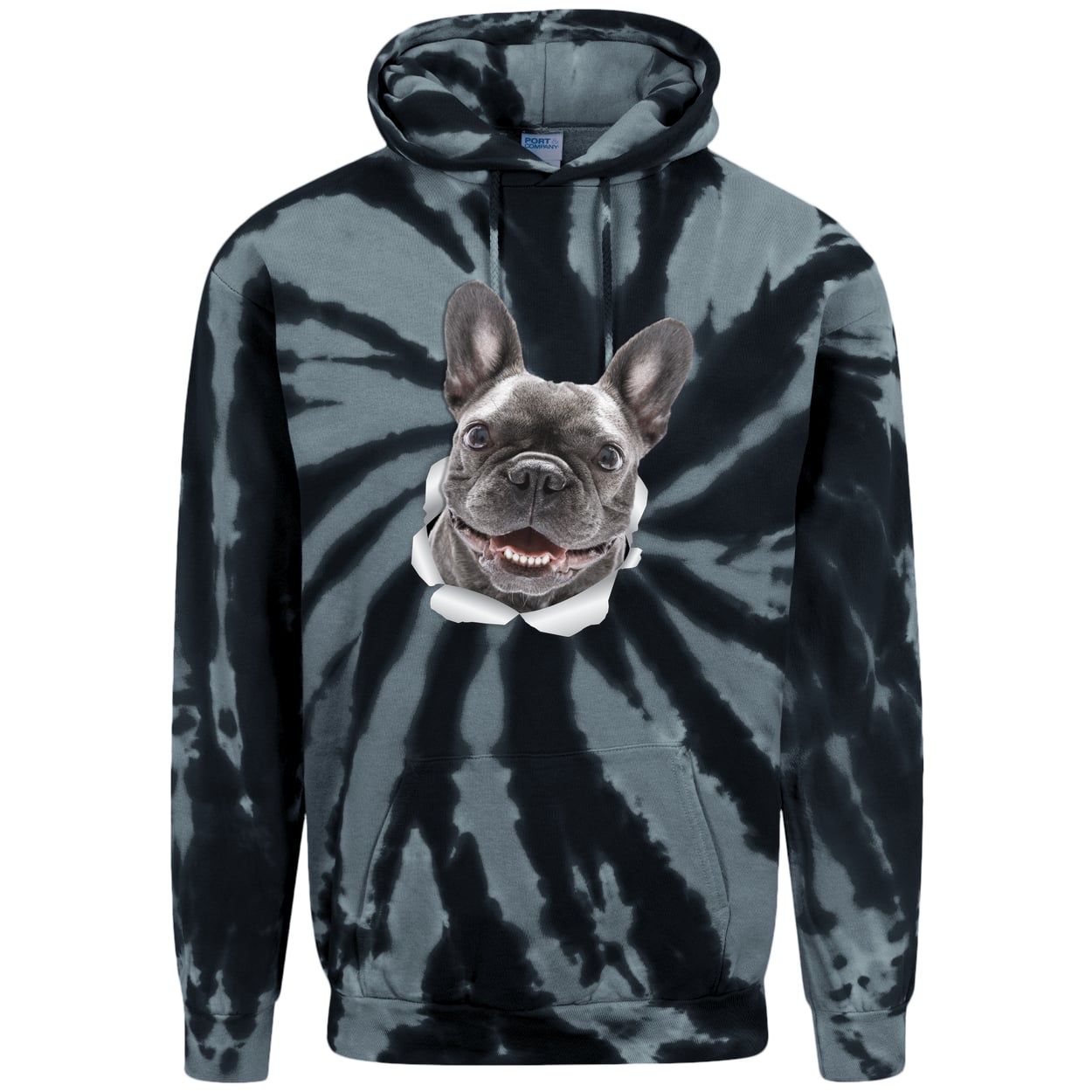 PC146 Port & Company Adult Tie-Dye Pullover Hoodie - Black
