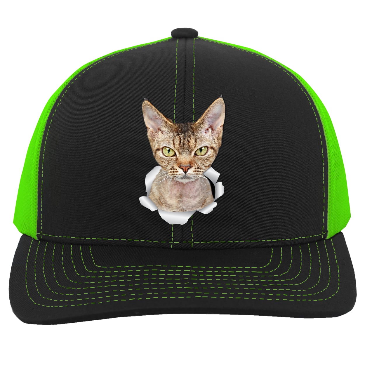 104C Trucker Snap Back - Black/Neon Green