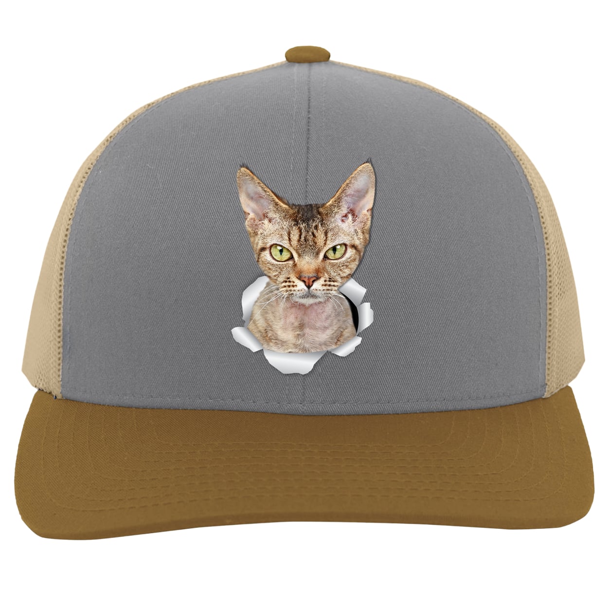 104C Trucker Snap Back - Heather/Beige/Amber