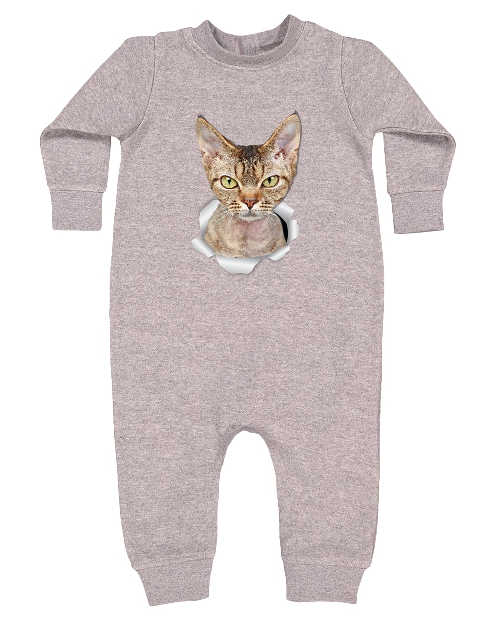 4447 Rabbit Skins Infant Fleece One-Piece Bodysuit - Heather Grey