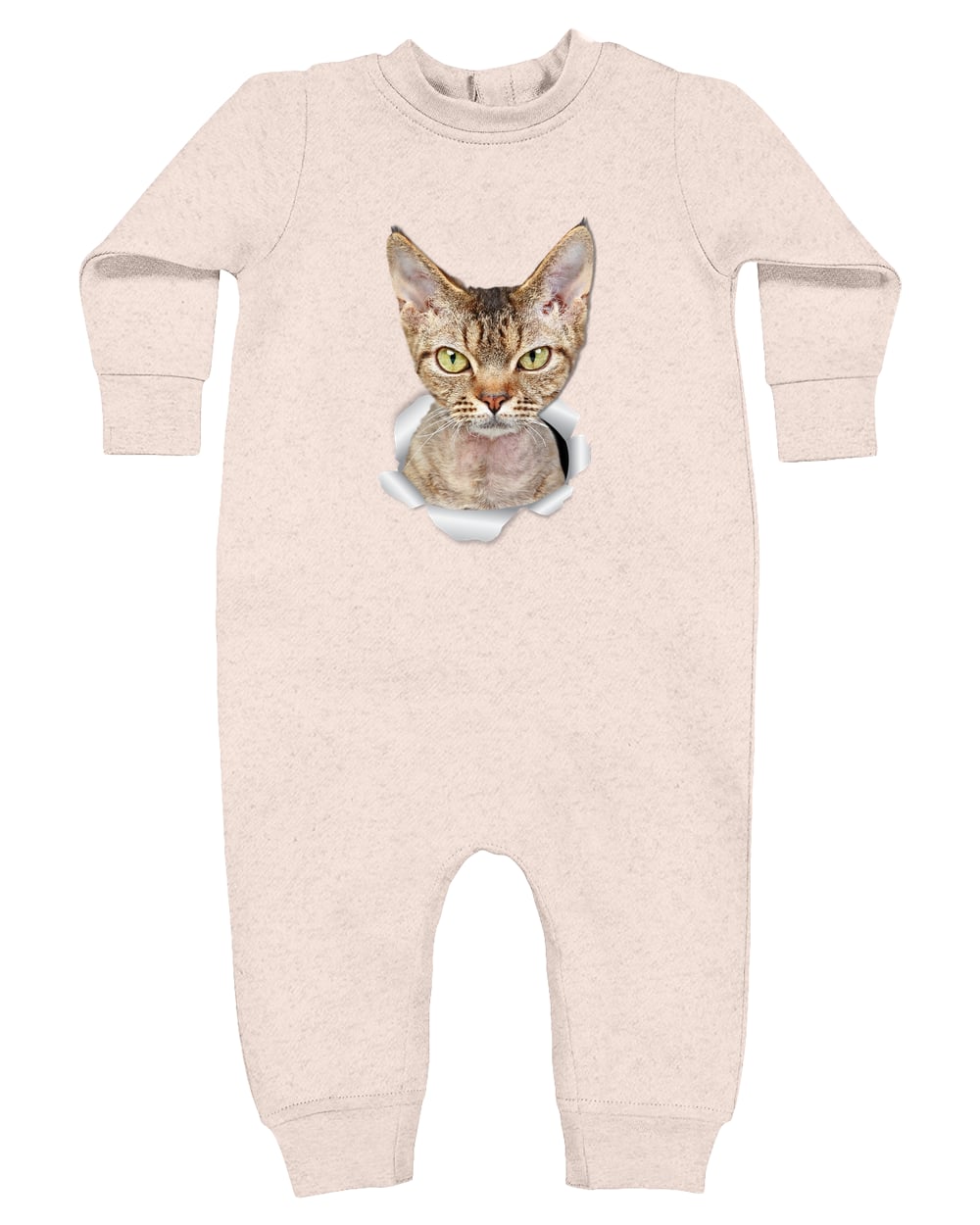 4447 Rabbit Skins Infant Fleece One-Piece Bodysuit - Natural Heather