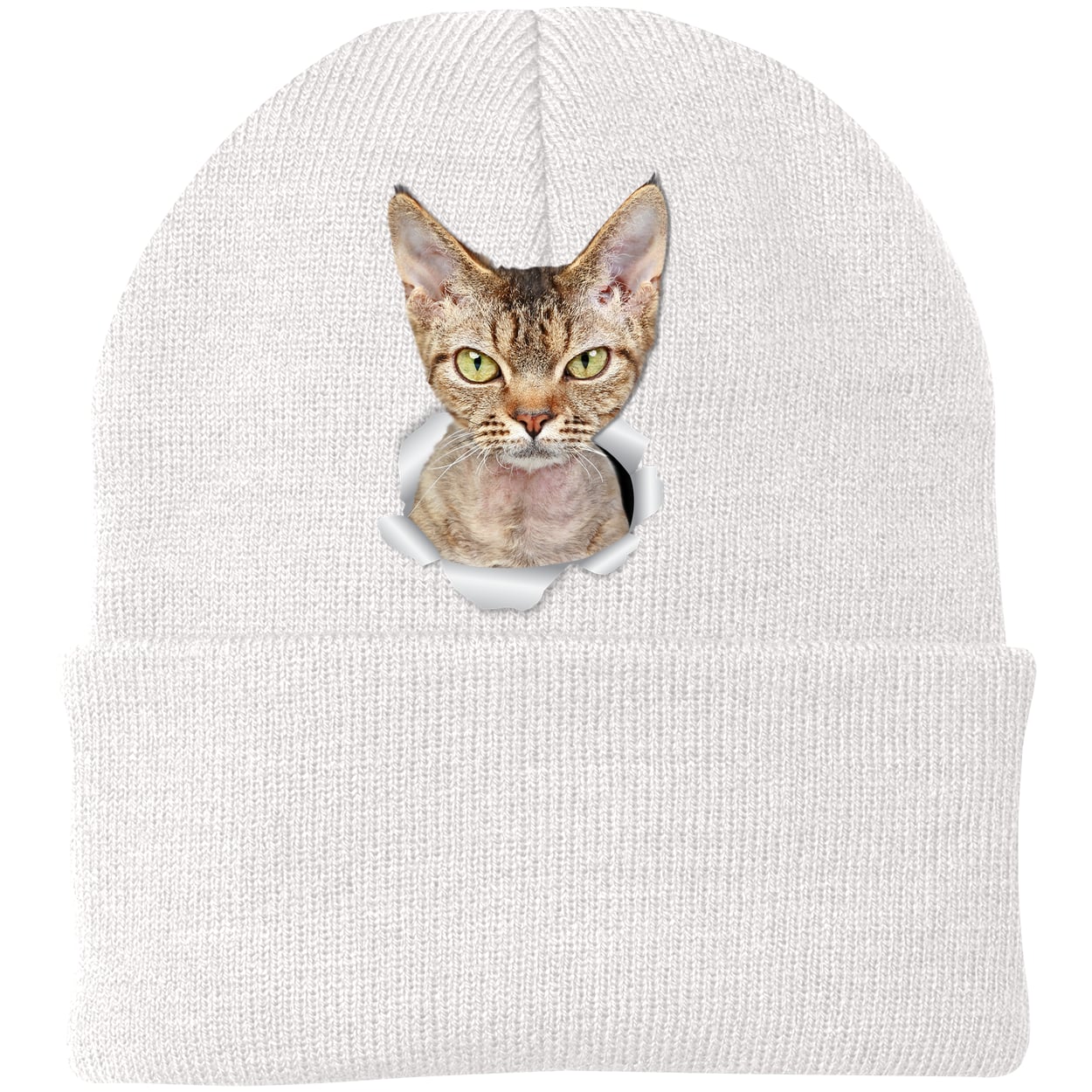 CP90 Port & Company Knit Beanie - White