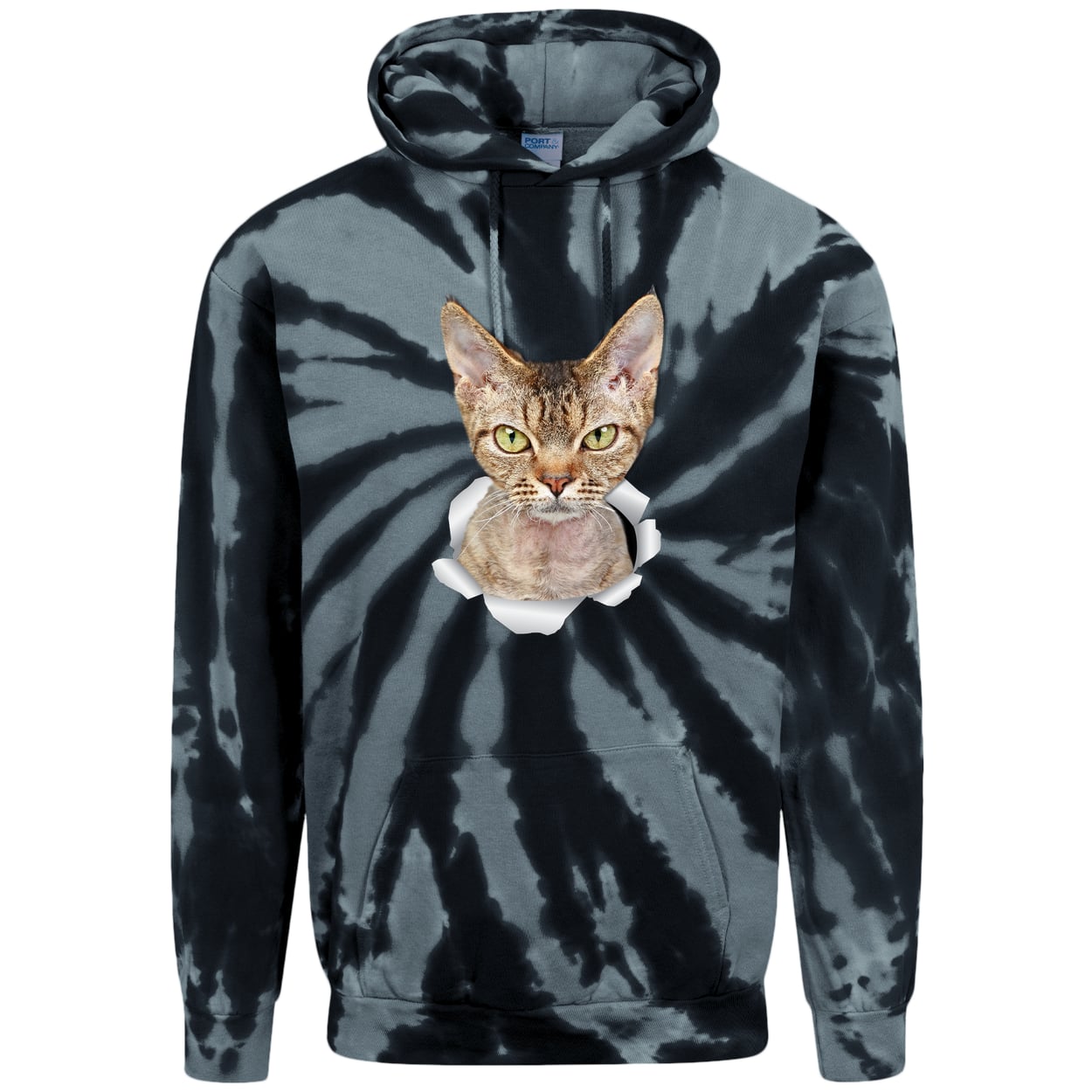 PC146 Port & Company Adult Tie-Dye Pullover Hoodie - Black