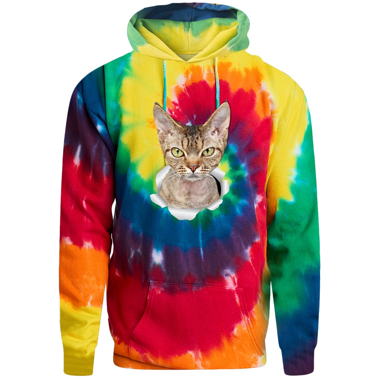 PC146 Port & Company Adult Tie-Dye Pullover Hoodie - Rainbow