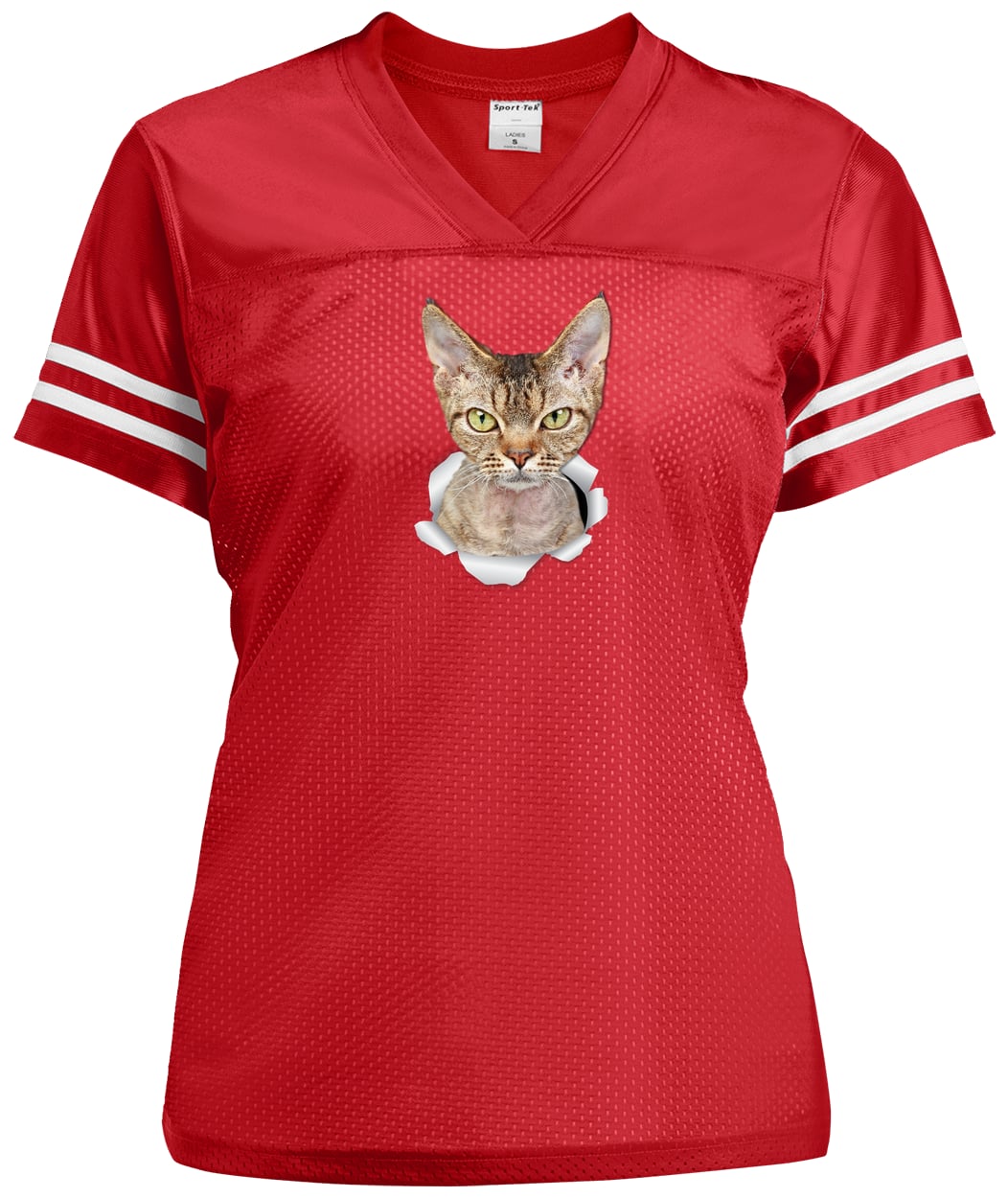 LST307 Sport-Tek Ladies' Replica Jersey - True Red/White