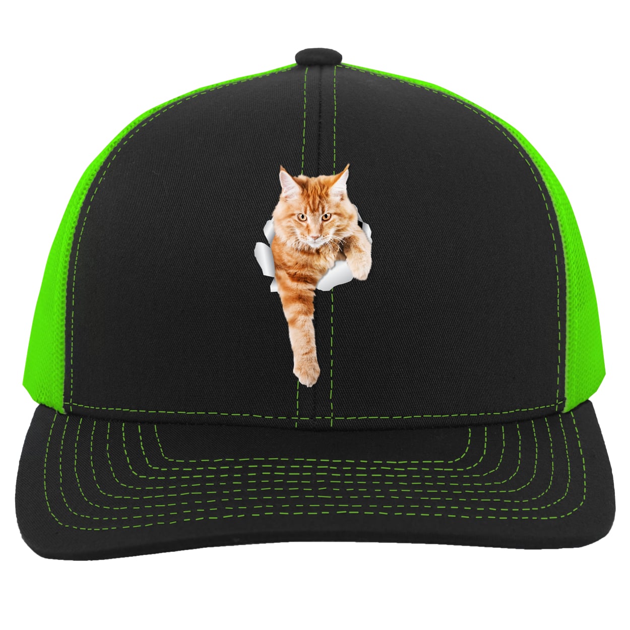 104C Trucker Snap Back - Black/Neon Green