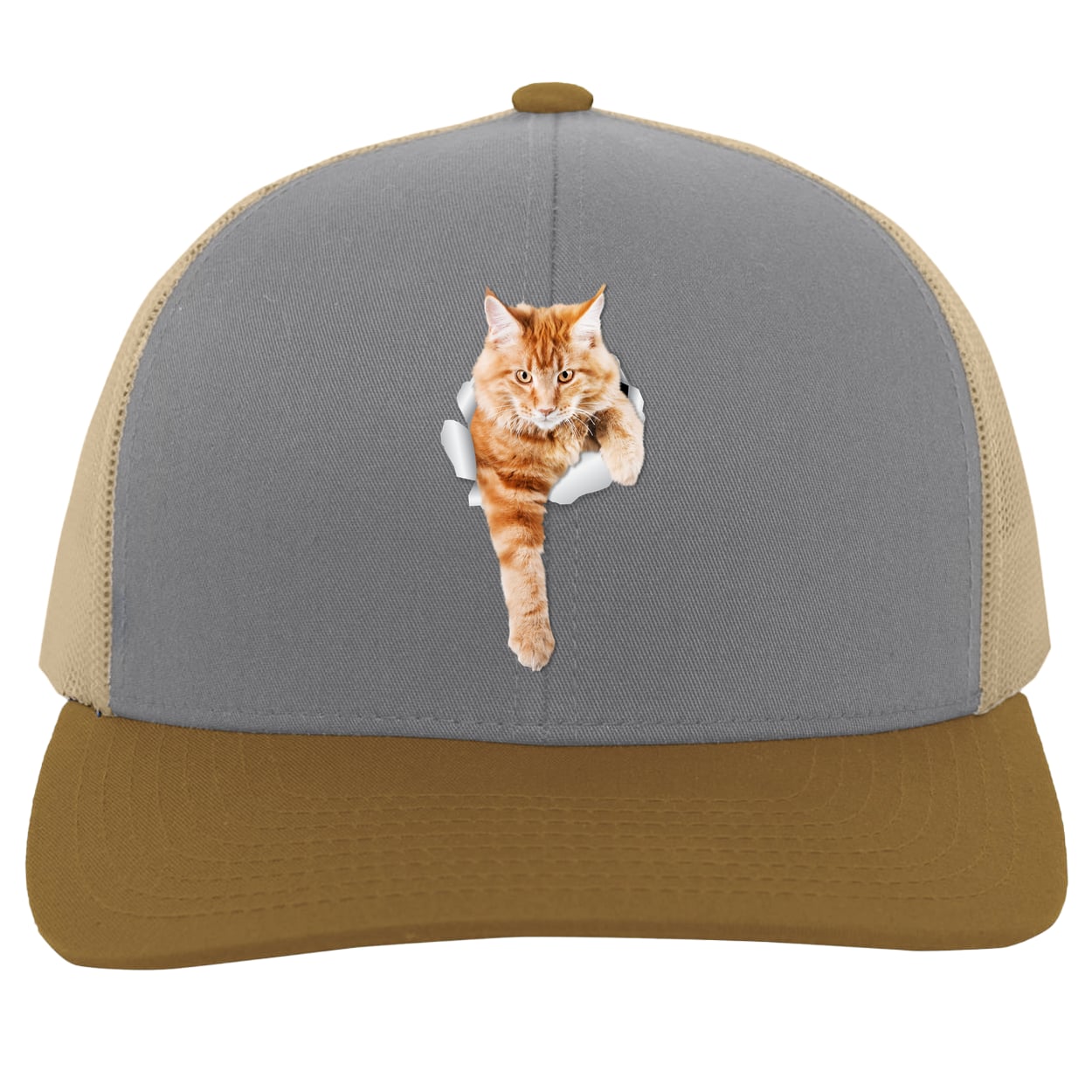 104C Trucker Snap Back - Heather/Beige/Amber