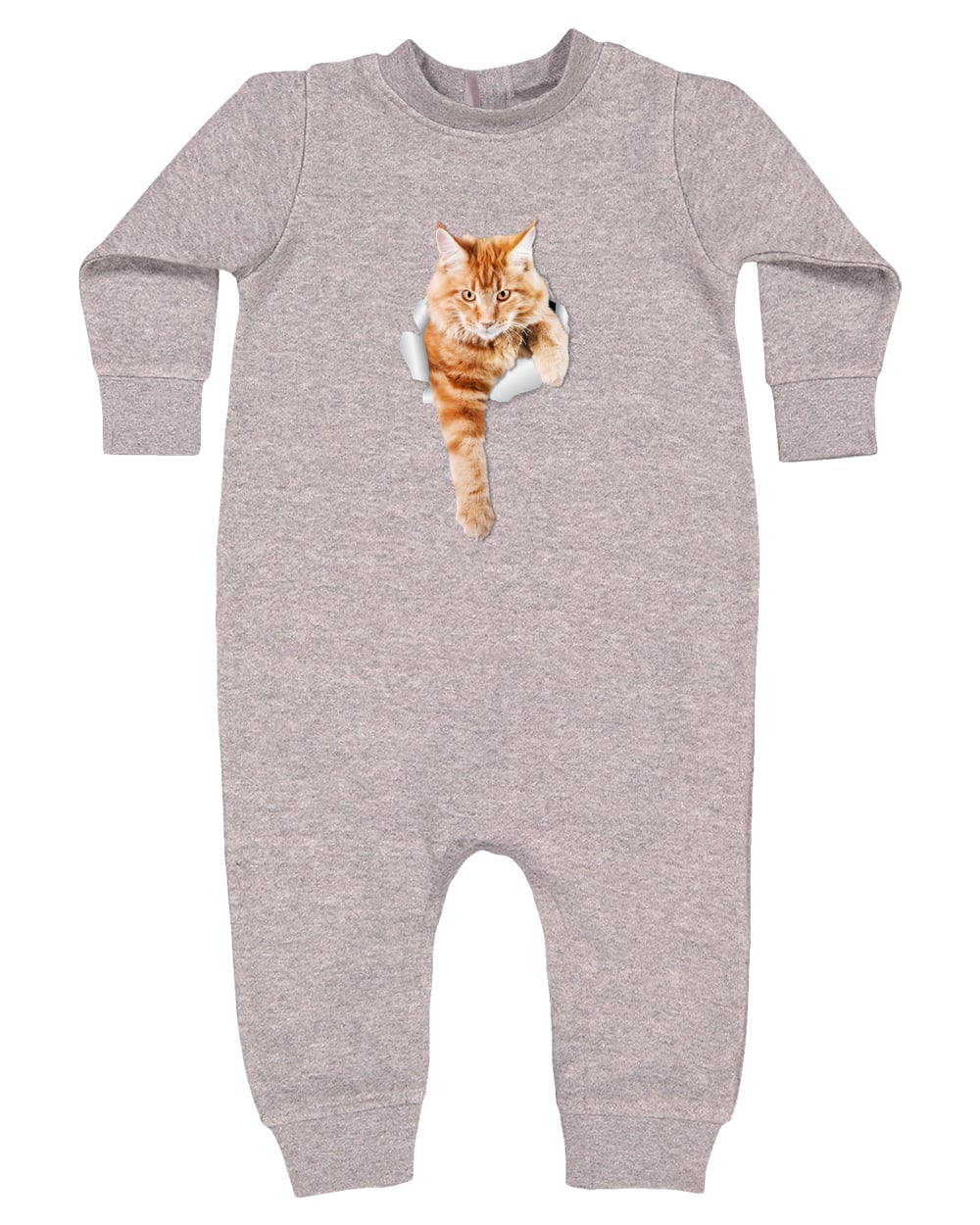 4447 Rabbit Skins Infant Fleece One-Piece Bodysuit - Heather Grey