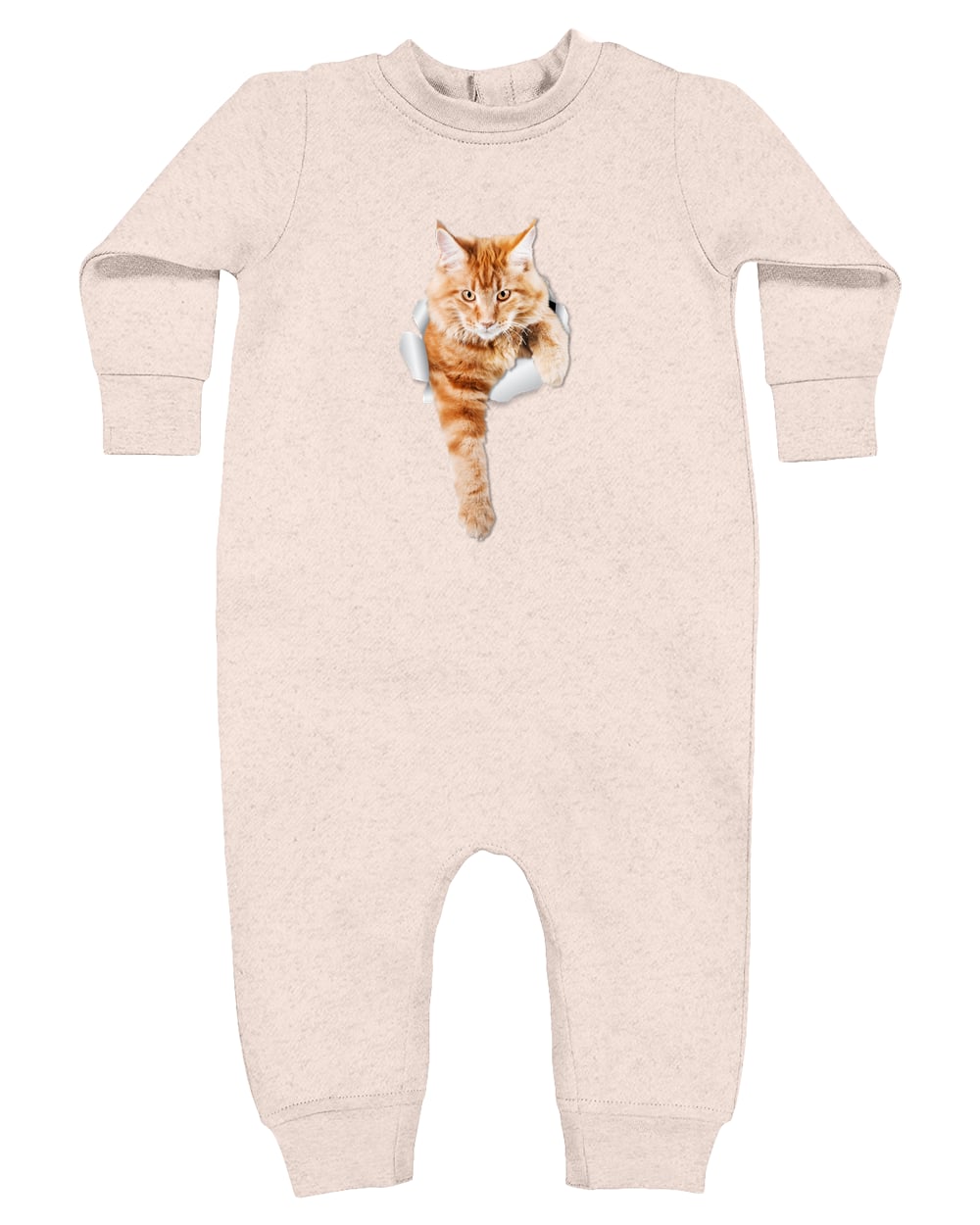 4447 Rabbit Skins Infant Fleece One-Piece Bodysuit - Natural Heather