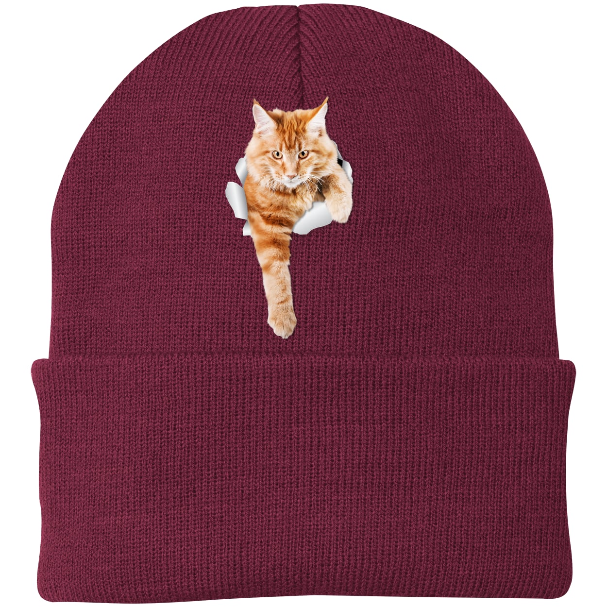 CP90 Port & Company Knit Beanie - Maroon