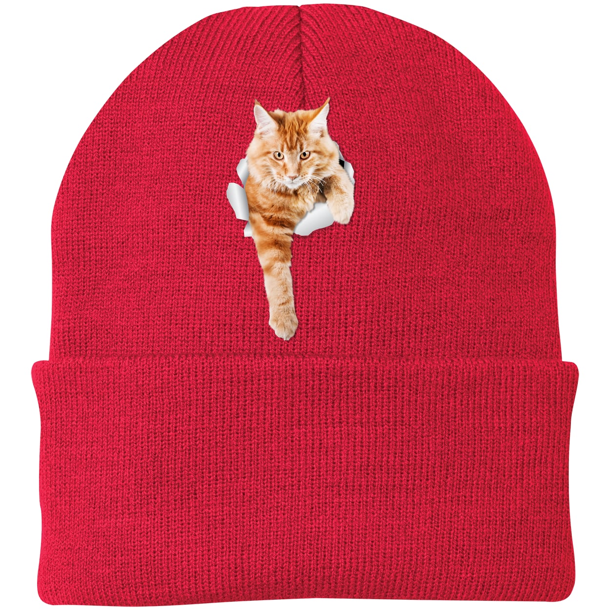 CP90 Port & Company Knit Beanie - Athletic Red