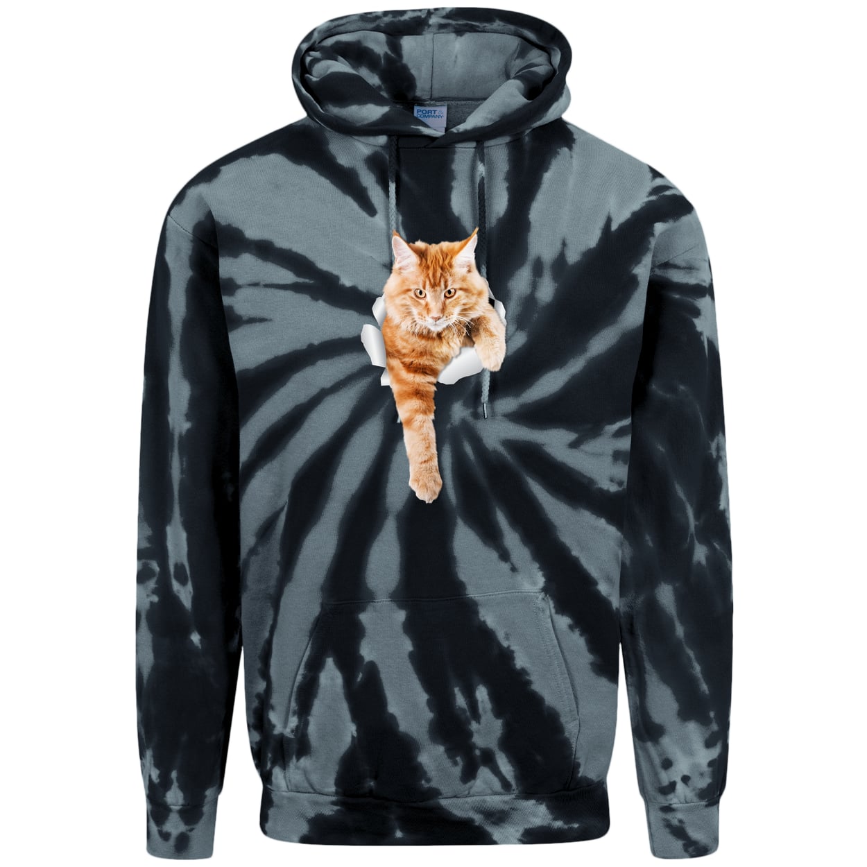 PC146 Port & Company Adult Tie-Dye Pullover Hoodie - Black
