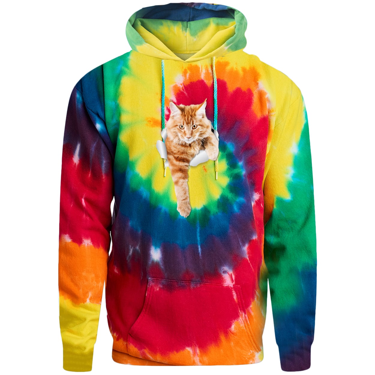 PC146 Port & Company Adult Tie-Dye Pullover Hoodie - Rainbow