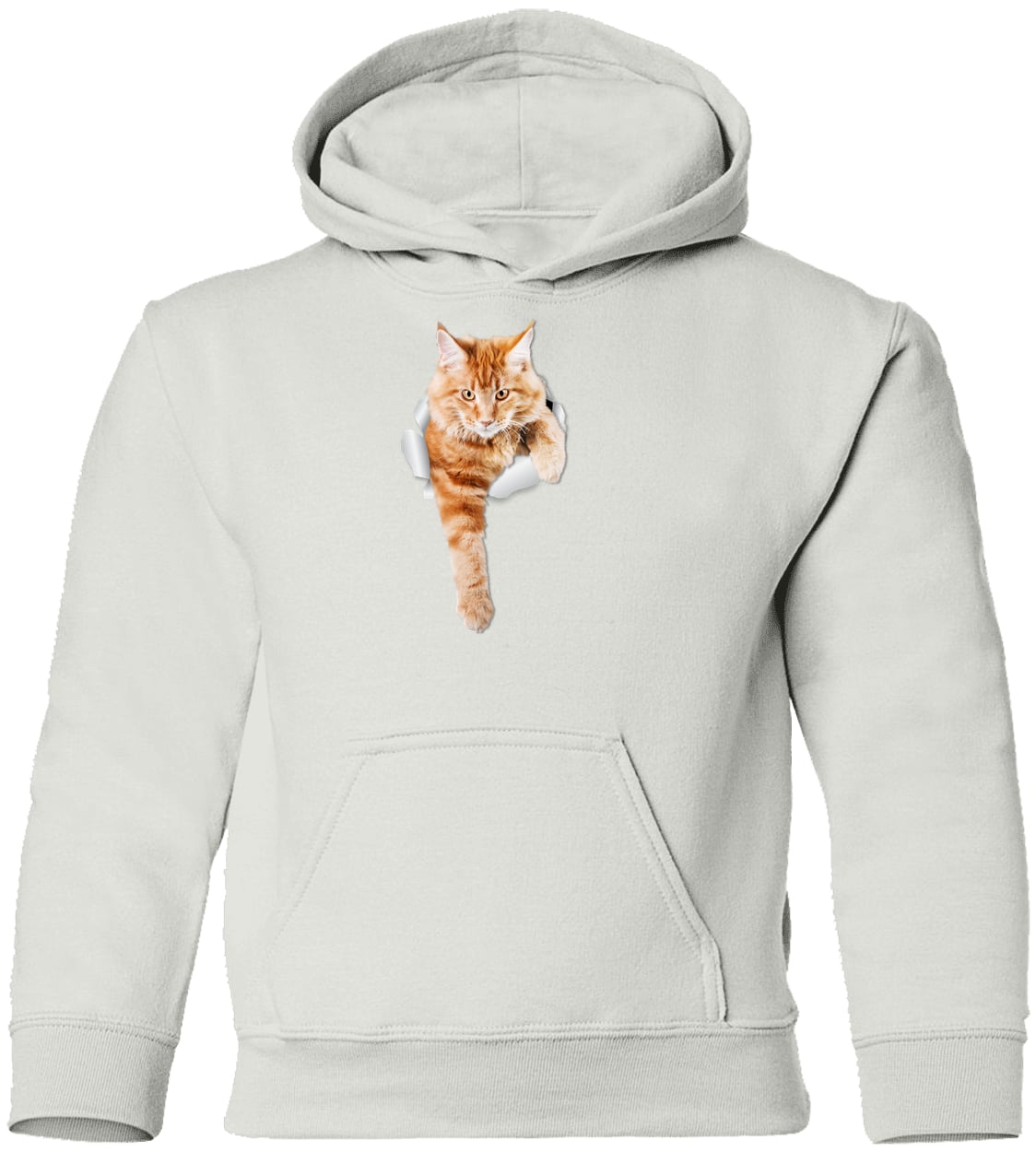 G185B Gildan Youth Pullover Hoodie - White