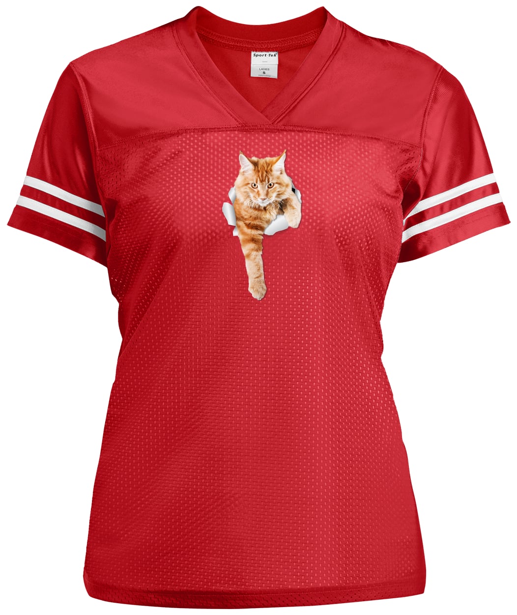 LST307 Sport-Tek Ladies' Replica Jersey - True Red/White