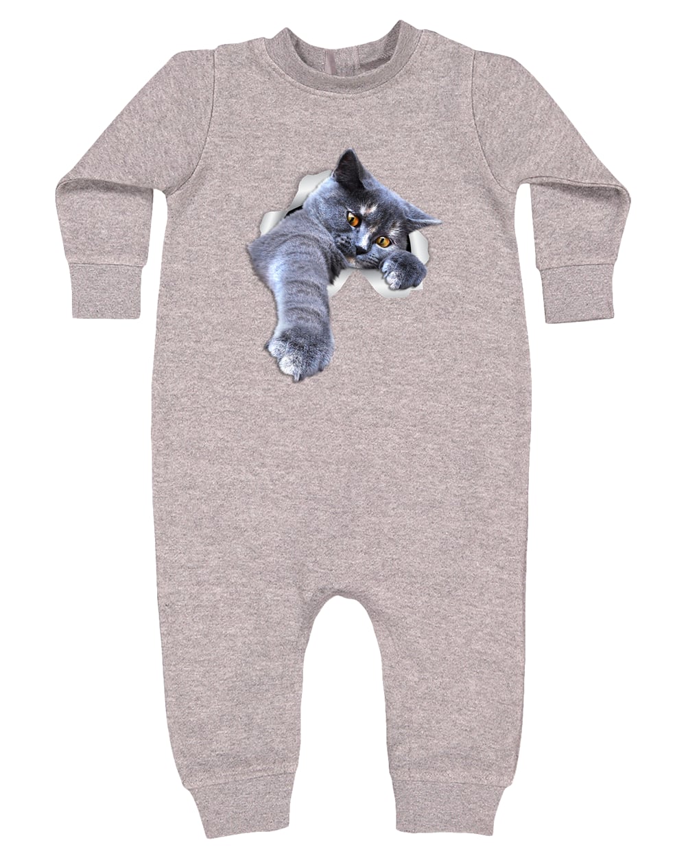 4447 Rabbit Skins Infant Fleece One-Piece Bodysuit - Heather Grey