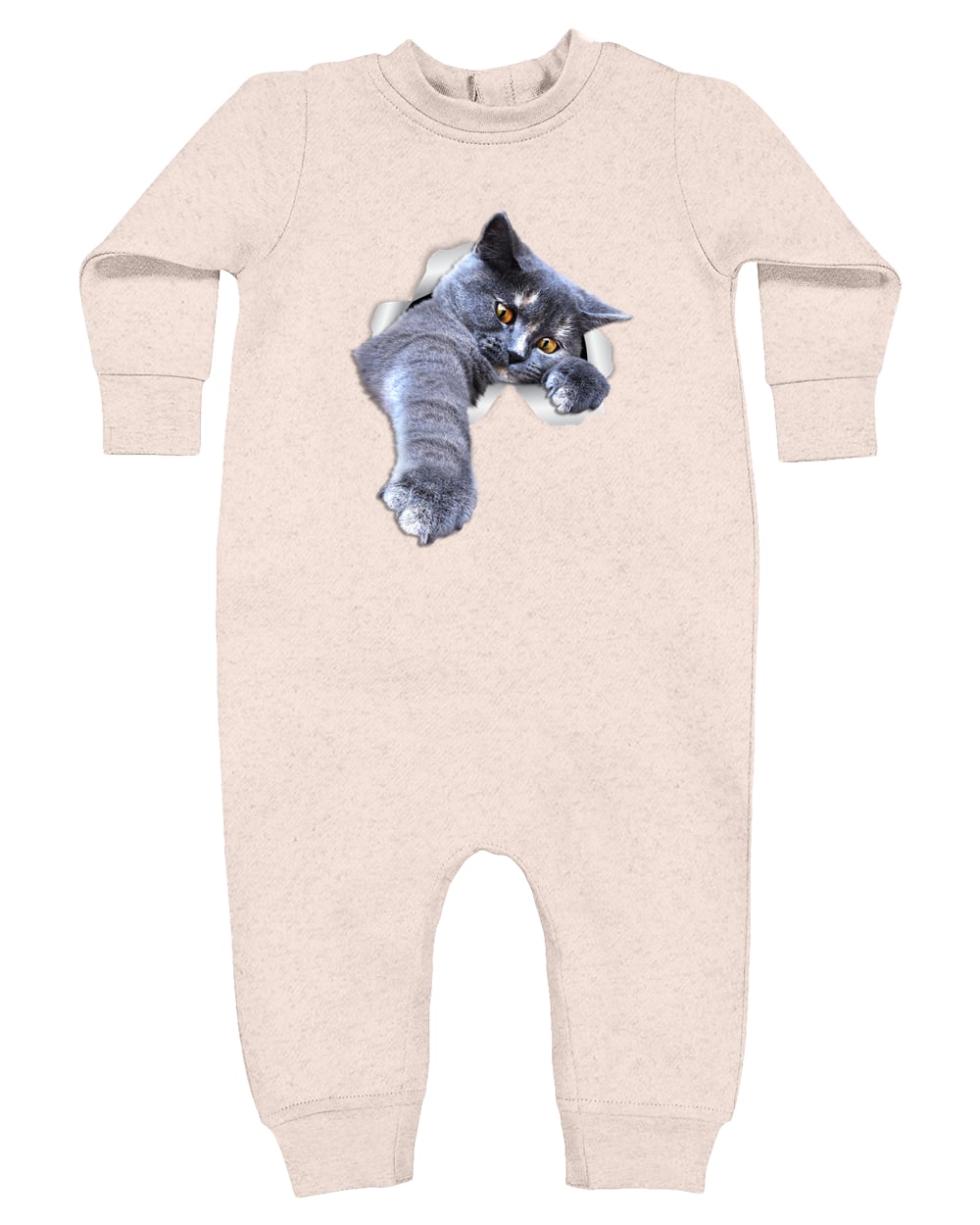 4447 Rabbit Skins Infant Fleece One-Piece Bodysuit - Natural Heather