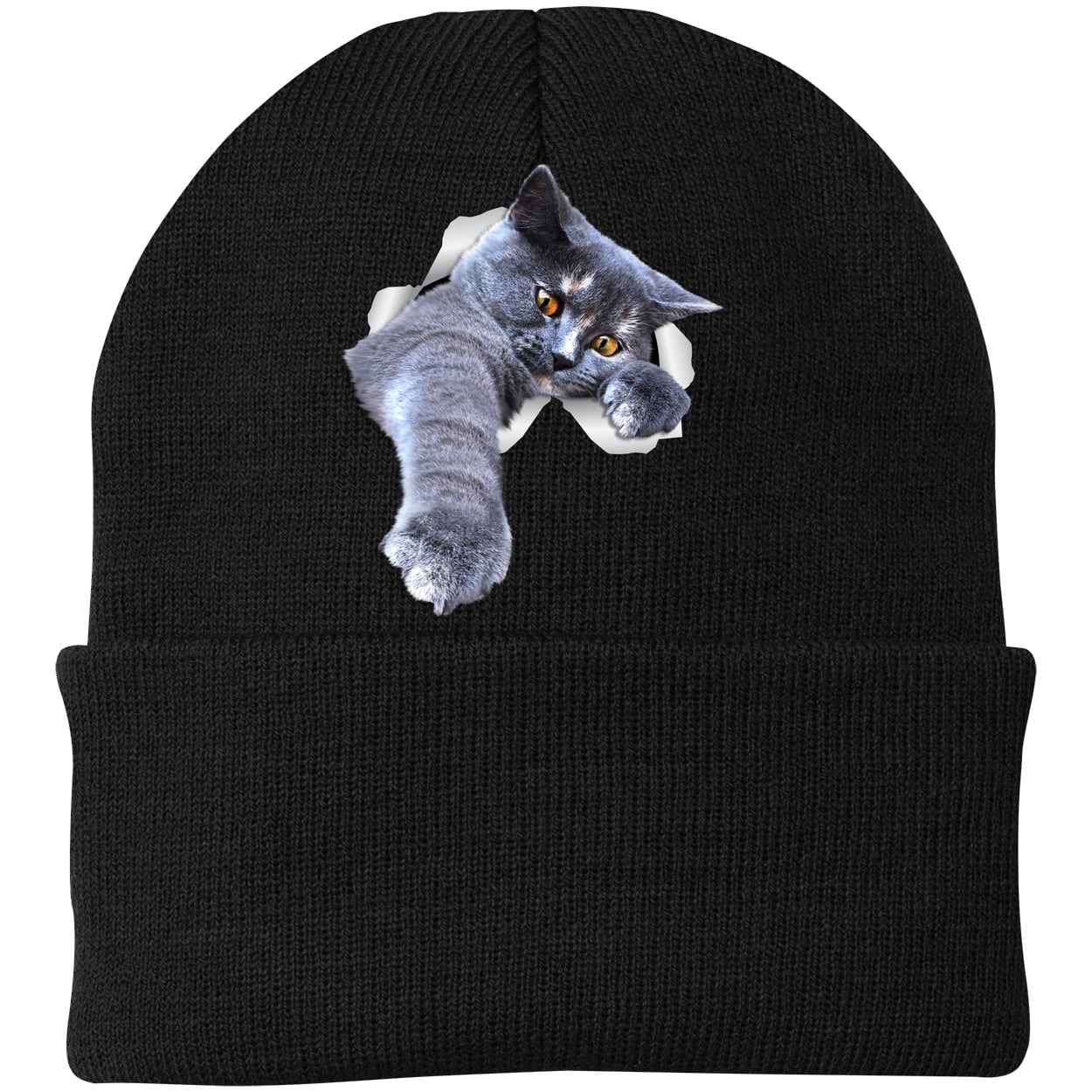 CP90 Port & Company Knit Beanie - Black