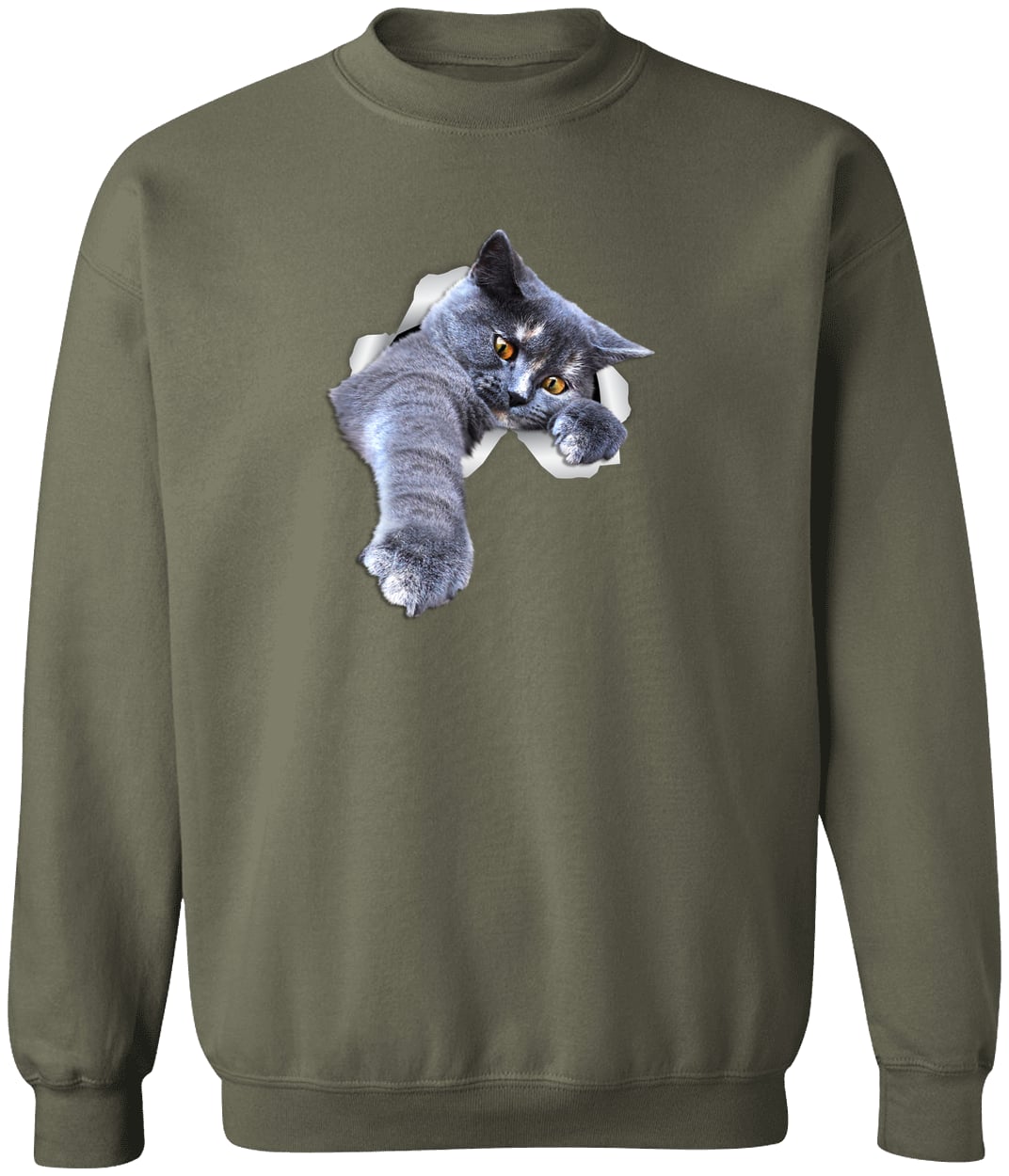 G180 Gildan Crewneck Pullover Sweatshirt - Military Green