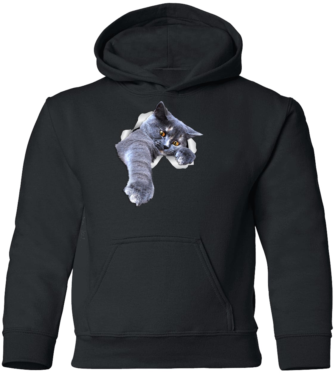 G185B Gildan Youth Pullover Hoodie - Black