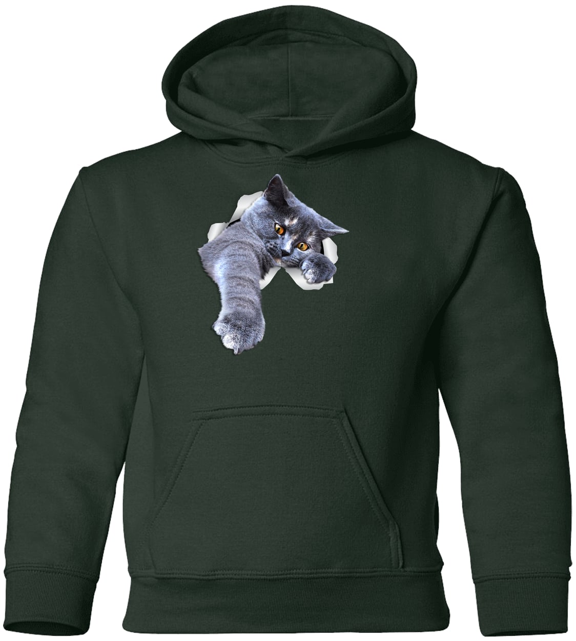 G185B Gildan Youth Pullover Hoodie - Forest Green