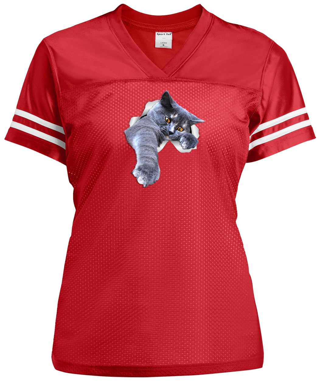 LST307 Sport-Tek Ladies' Replica Jersey - True Red/White