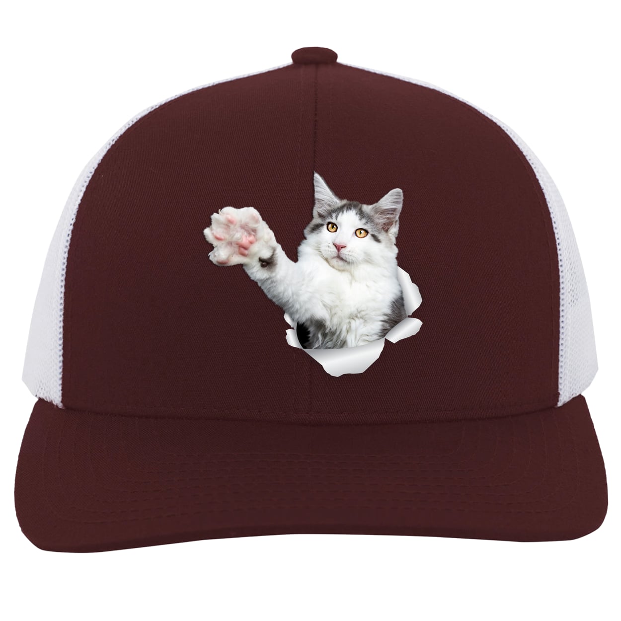 104C Trucker Snap Back - Maroon/White
