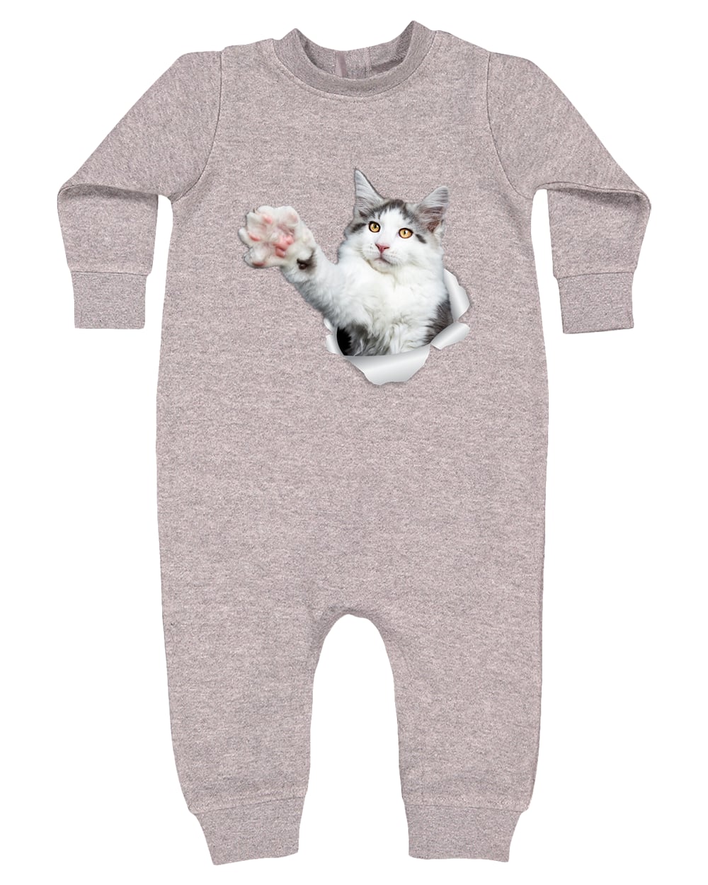 4447 Rabbit Skins Infant Fleece One-Piece Bodysuit - Heather Grey