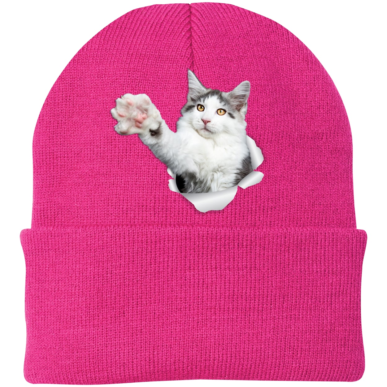 CP90 Port & Company Knit Beanie - Neon Pink