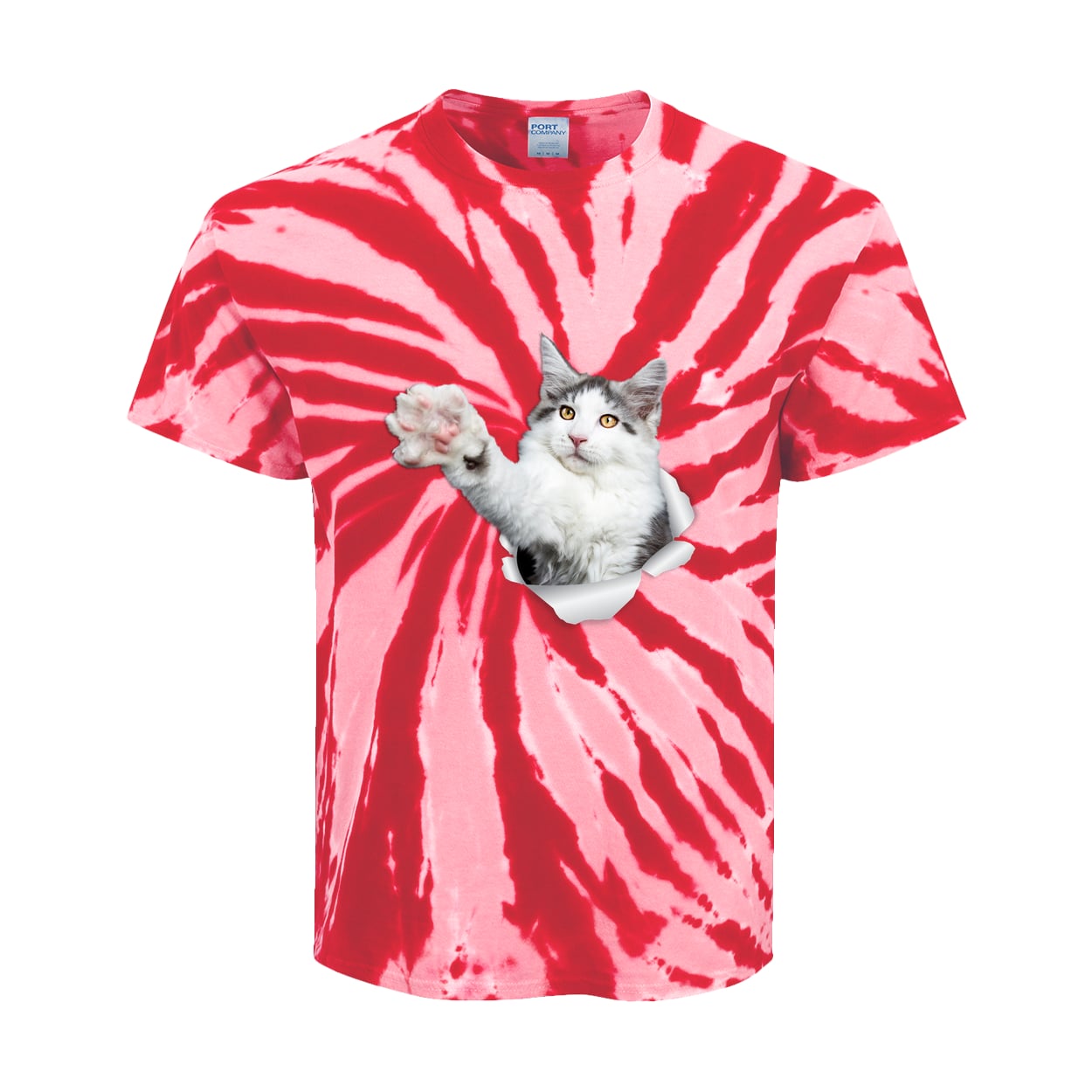PC147Y Port & Company Kids Tie-Dye Tee - Red