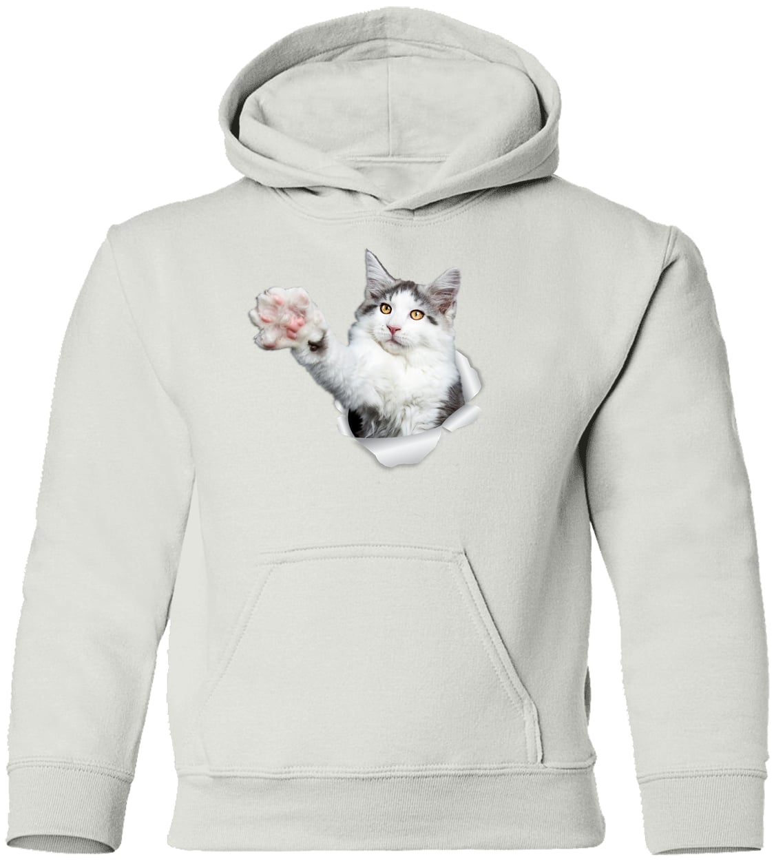 G185B Gildan Youth Pullover Hoodie - White