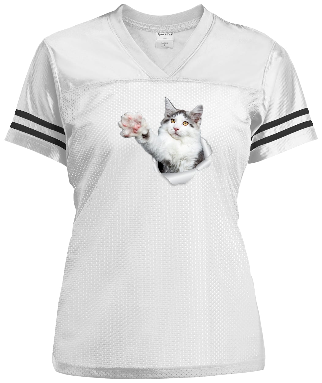 LST307 Sport-Tek Ladies' Replica Jersey - White/Black