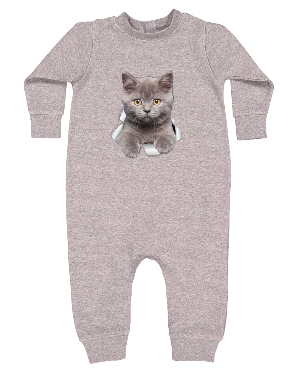 4447 Rabbit Skins Infant Fleece One-Piece Bodysuit - Heather Grey