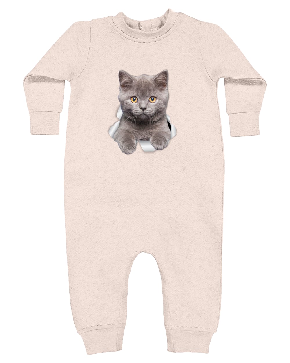 4447 Rabbit Skins Infant Fleece One-Piece Bodysuit - Natural Heather