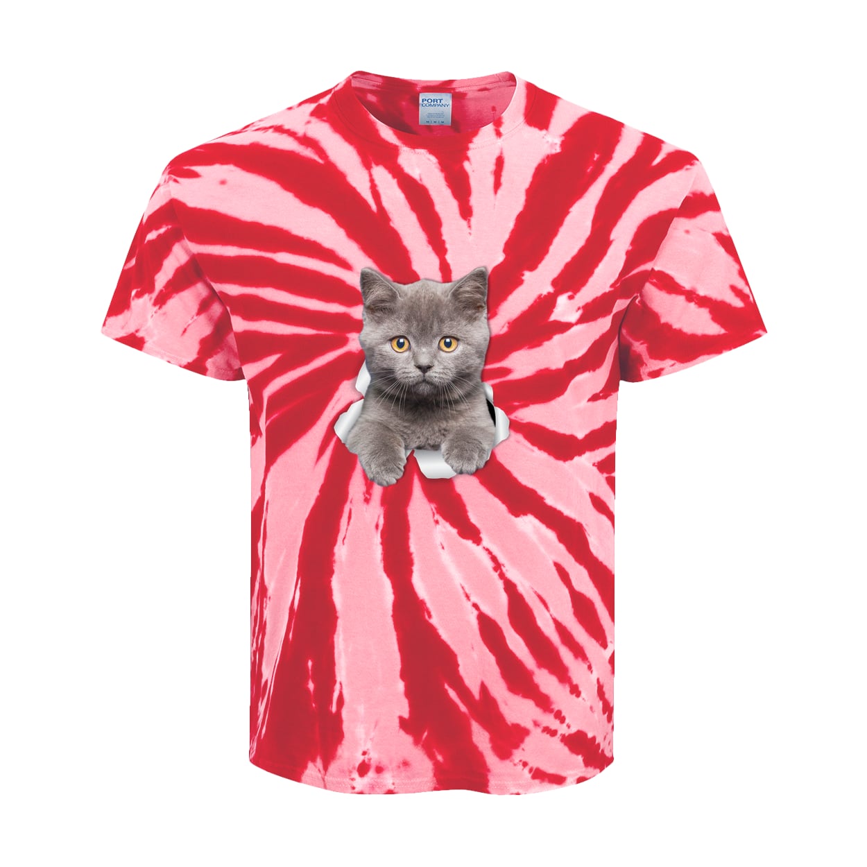 PC147Y Port & Company Kids Tie-Dye Tee - Red