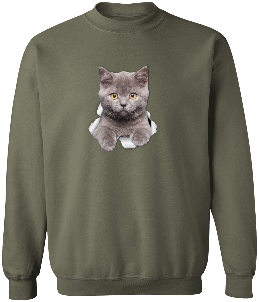 G180 Gildan Crewneck Pullover Sweatshirt - Military Green