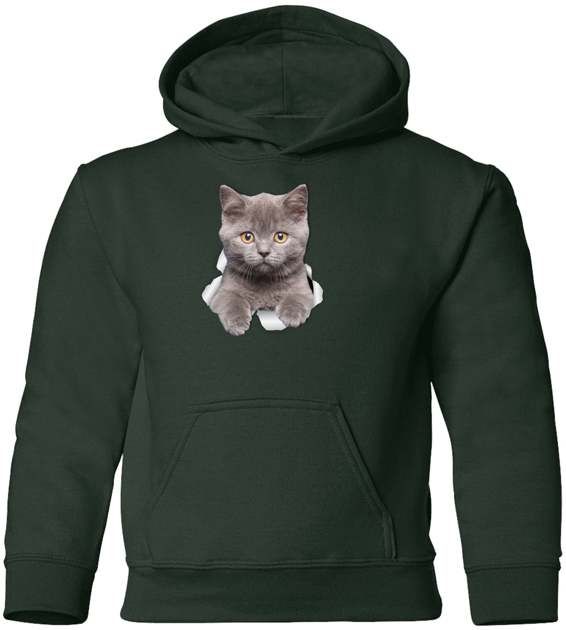 G185B Gildan Youth Pullover Hoodie - Forest Green