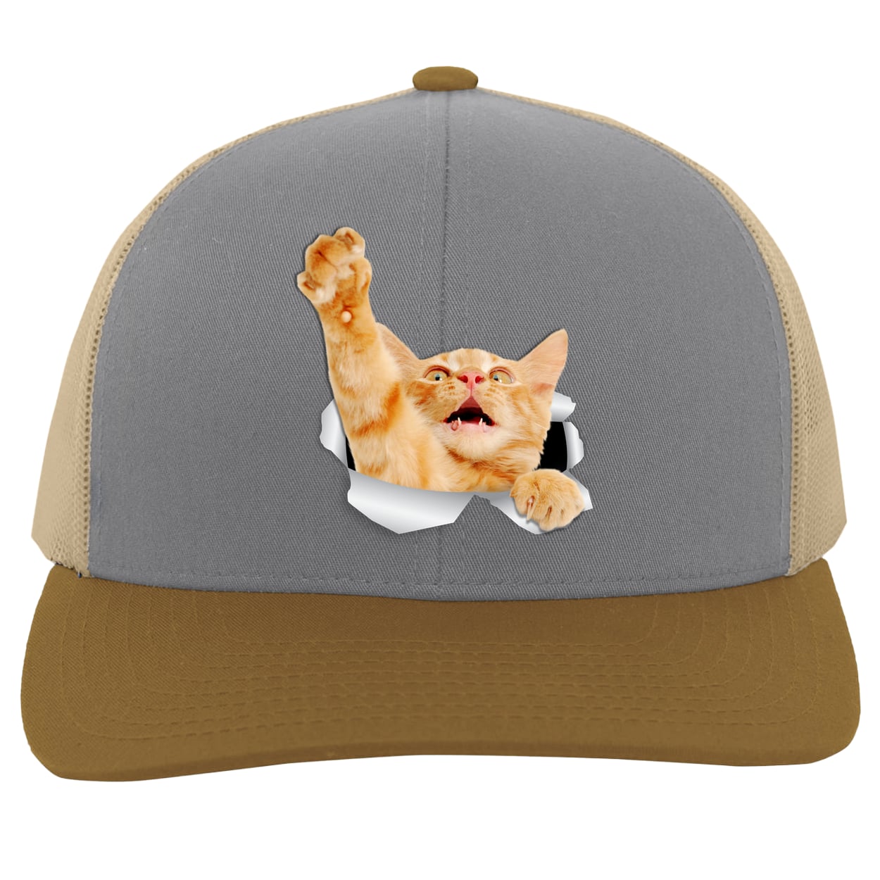 104C Trucker Snap Back - Heather/Beige/Amber