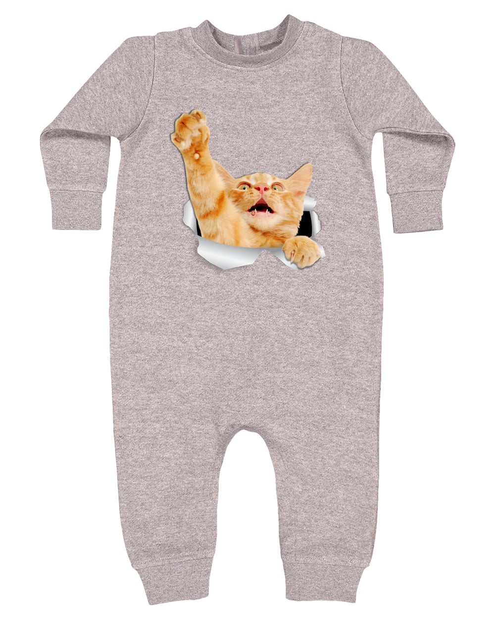 4447 Rabbit Skins Infant Fleece One-Piece Bodysuit - Heather Grey