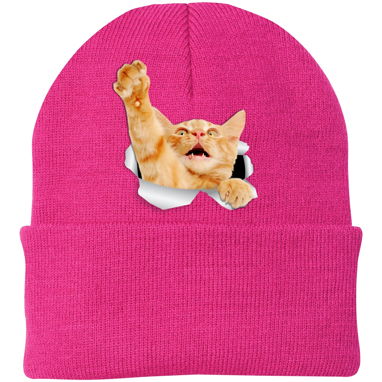 CP90 Port & Company Knit Beanie - Neon Pink