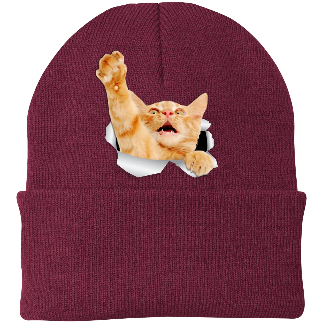 CP90 Port & Company Knit Beanie - Maroon