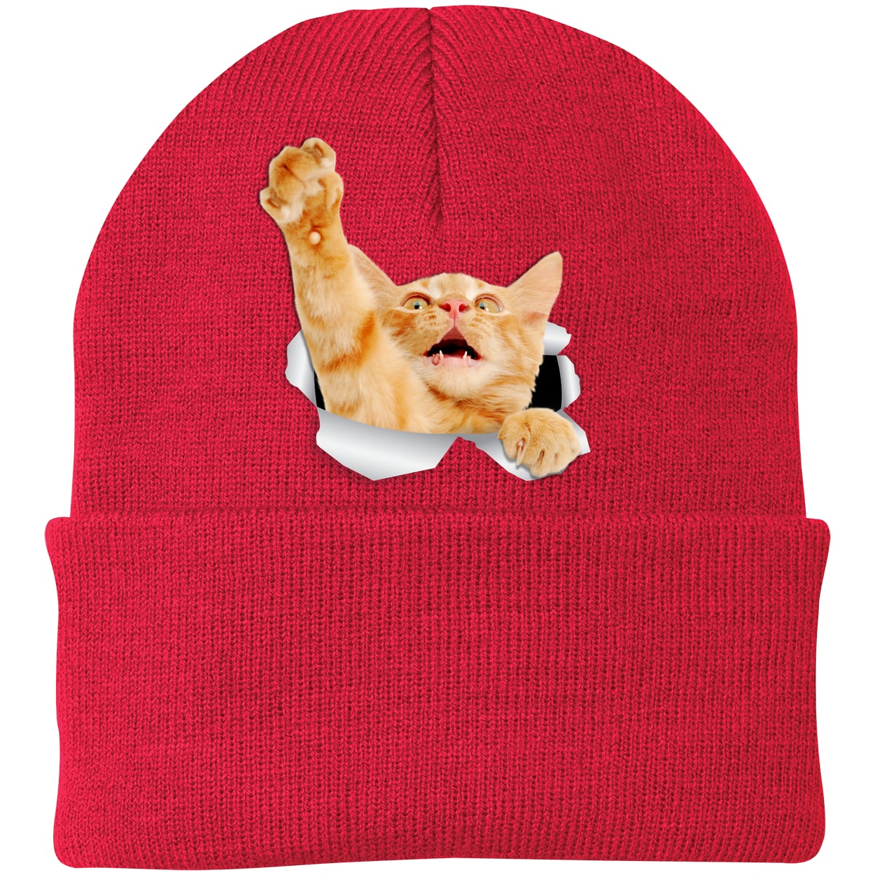 CP90 Port & Company Knit Beanie - Athletic Red